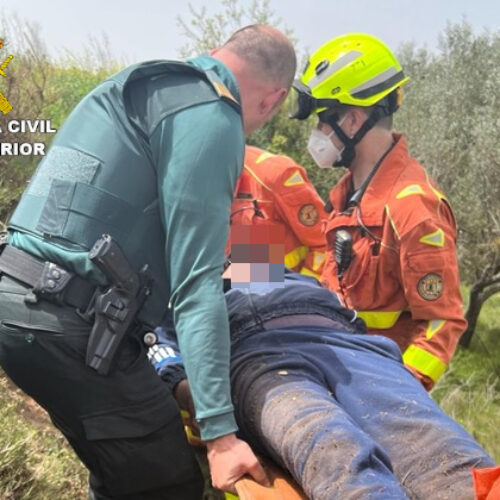 La Guàrdia Civil rescata a un home que havia caigut per un barranc a Aielo de Malferit