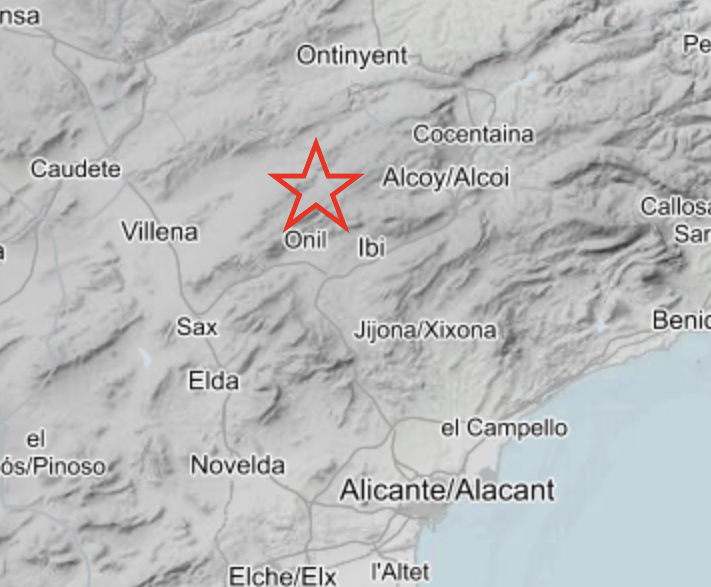 Un terratrémol de magnitud 3,7 sacseja Banyeres de Mariola i se sent a Ontinyent El Periòdic d'Ontinyent - Noticies a Ontinyent
