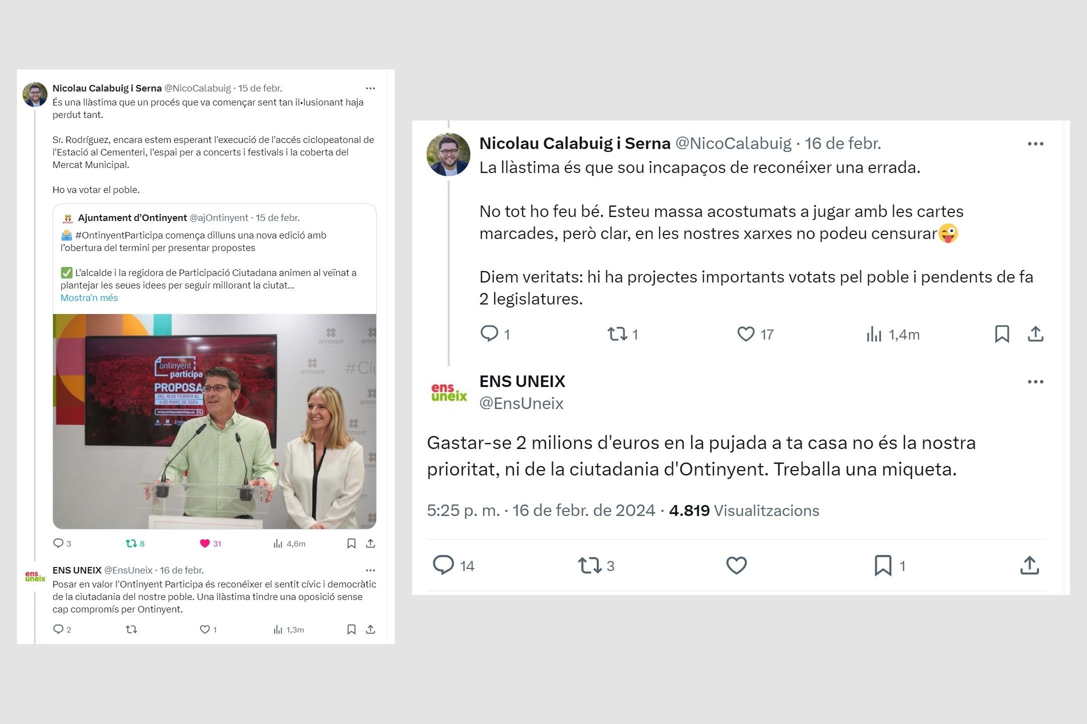Compromís denuncia el ataque personal de Ens Uneix contra Calabuig por "hacer oposición" El Periódico de Ontinyent - Noticias en Ontinyent