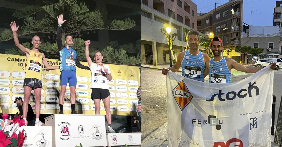 Isidro Tormo i Nacho Pastor cel-lebrant el seu triomf en el Campionat d’Espanya 10K