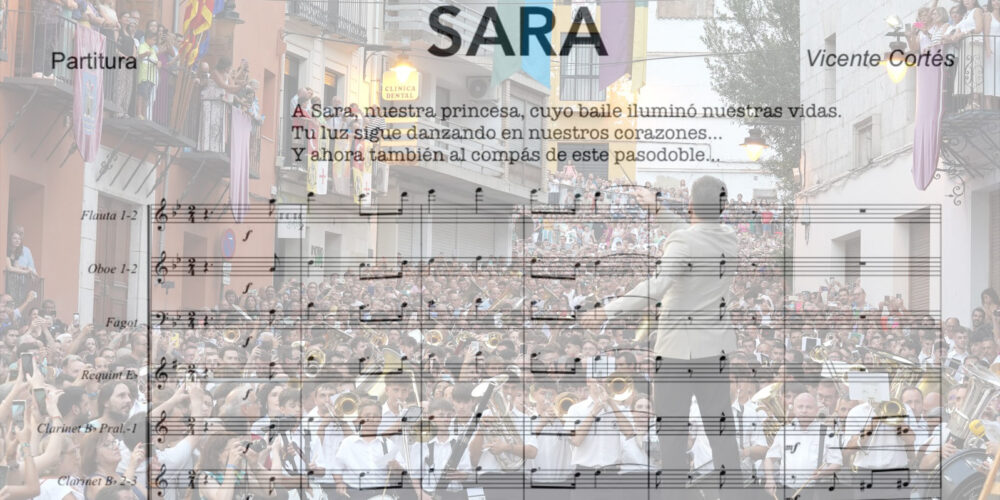 Partitura del pasodoble "Sara"