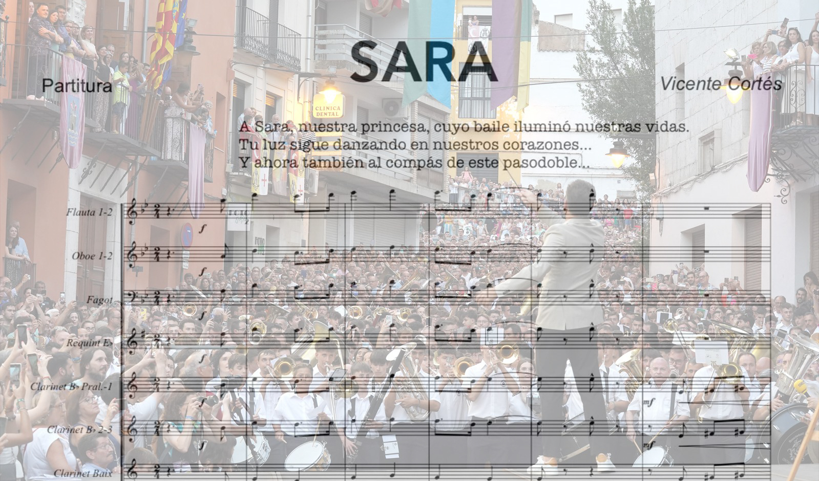 Partitura del pasodoble "Sara"