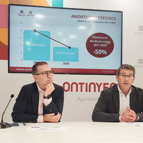 Ontinyent cancel·la dos préstecs per import de 736.000 euros i redueix el deute