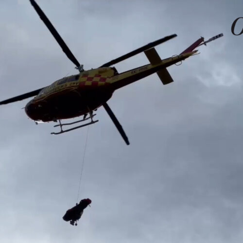 Rescatat en helicòpter un ciclista ferit després d’un aparatós accident a Bocairent