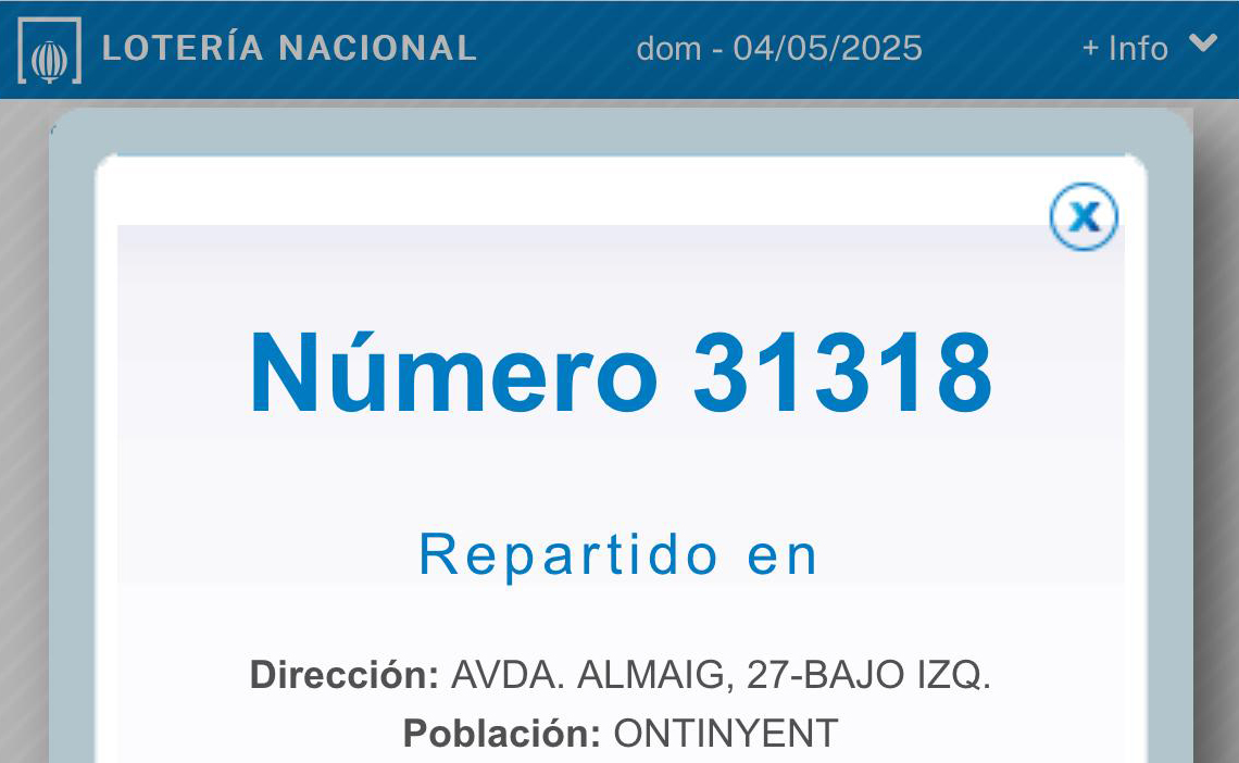 El segon premi de Loteria del Dia de la Mare cau a Ontinyent El Periòdic d'Ontinyent - Noticies a Ontinyent