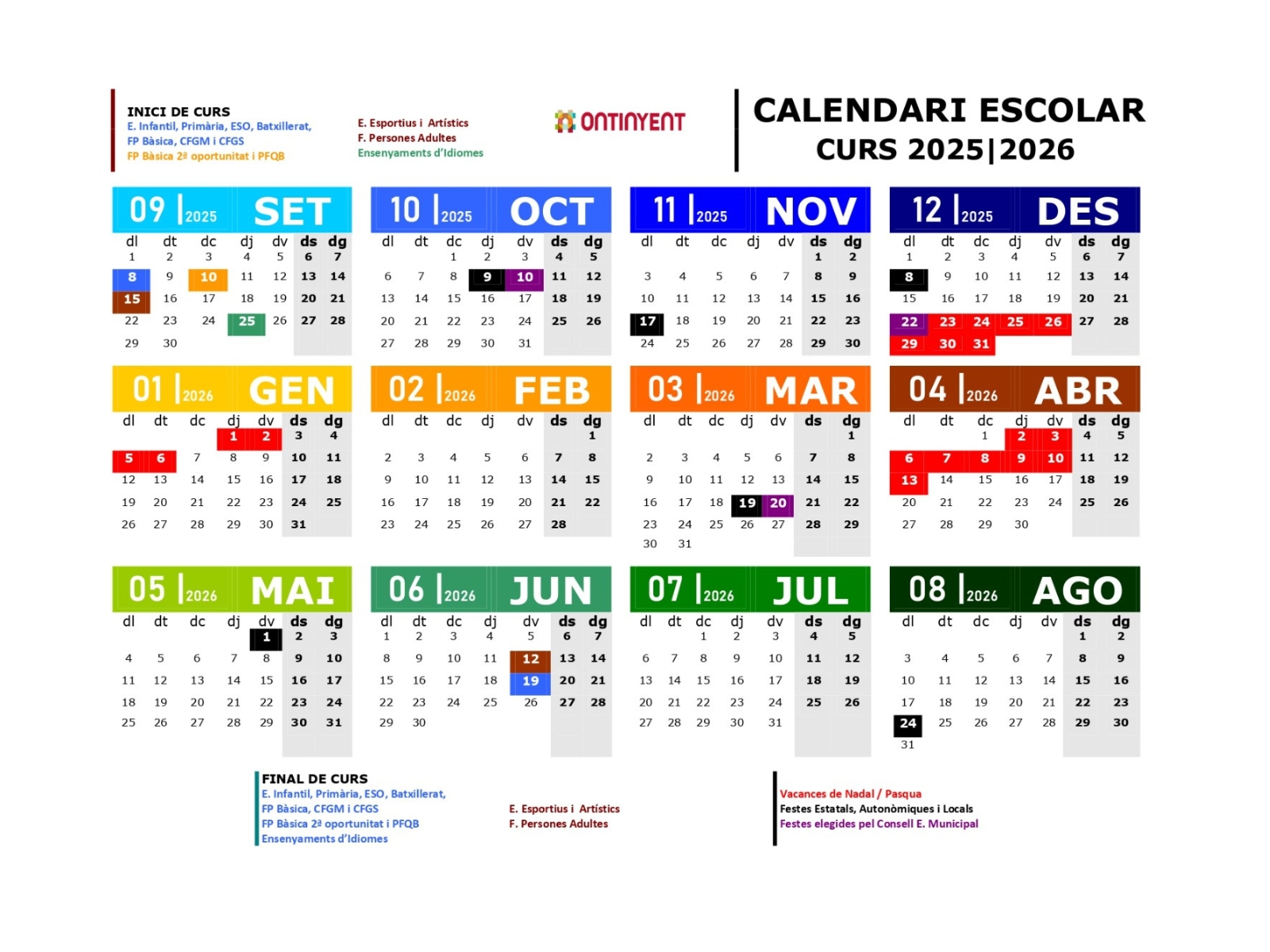 Calendari escolar curs 25/26 en Ontinyent El Periòdic d'Ontinyent - Noticies a Ontinyent